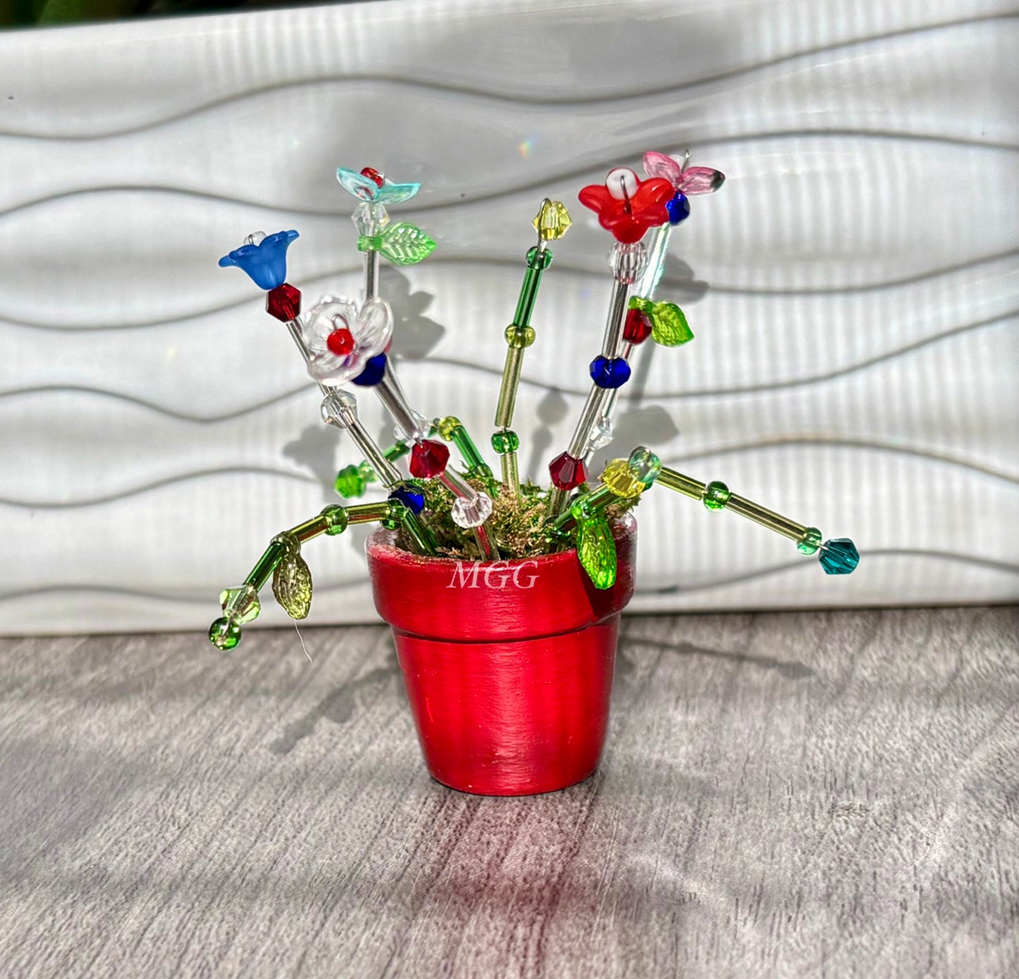Red Fairy Beaded Flowers