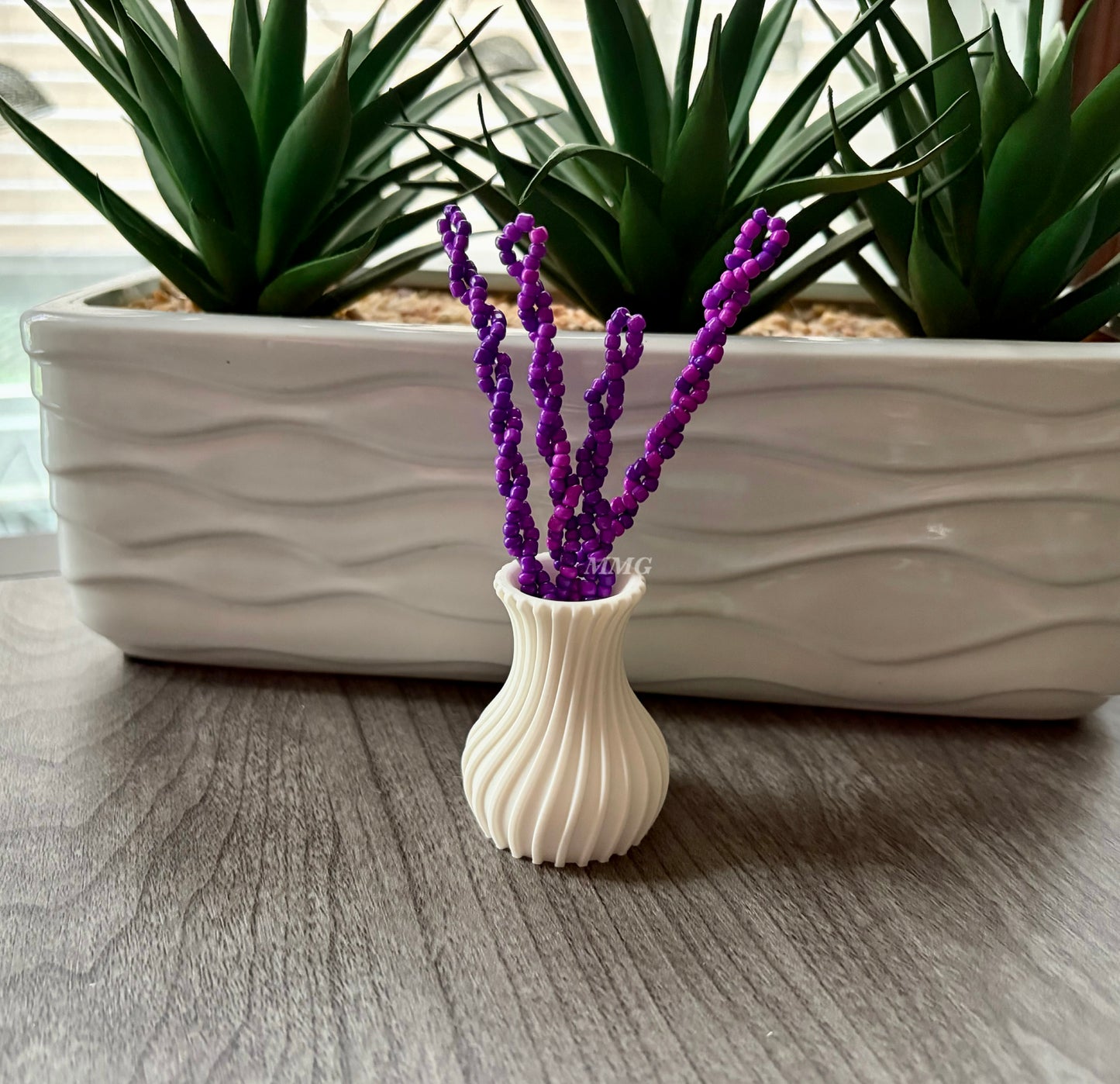 Lavender Beaded Flowers