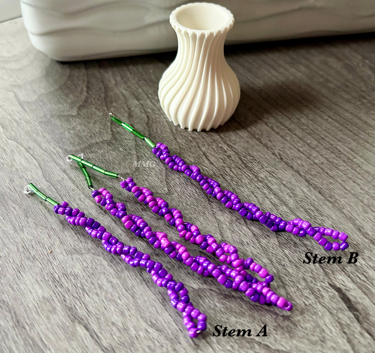 Lavender Beaded Flowers