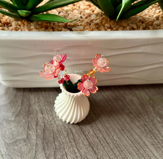 Orange/Red Space Blossom Beaded Flowers