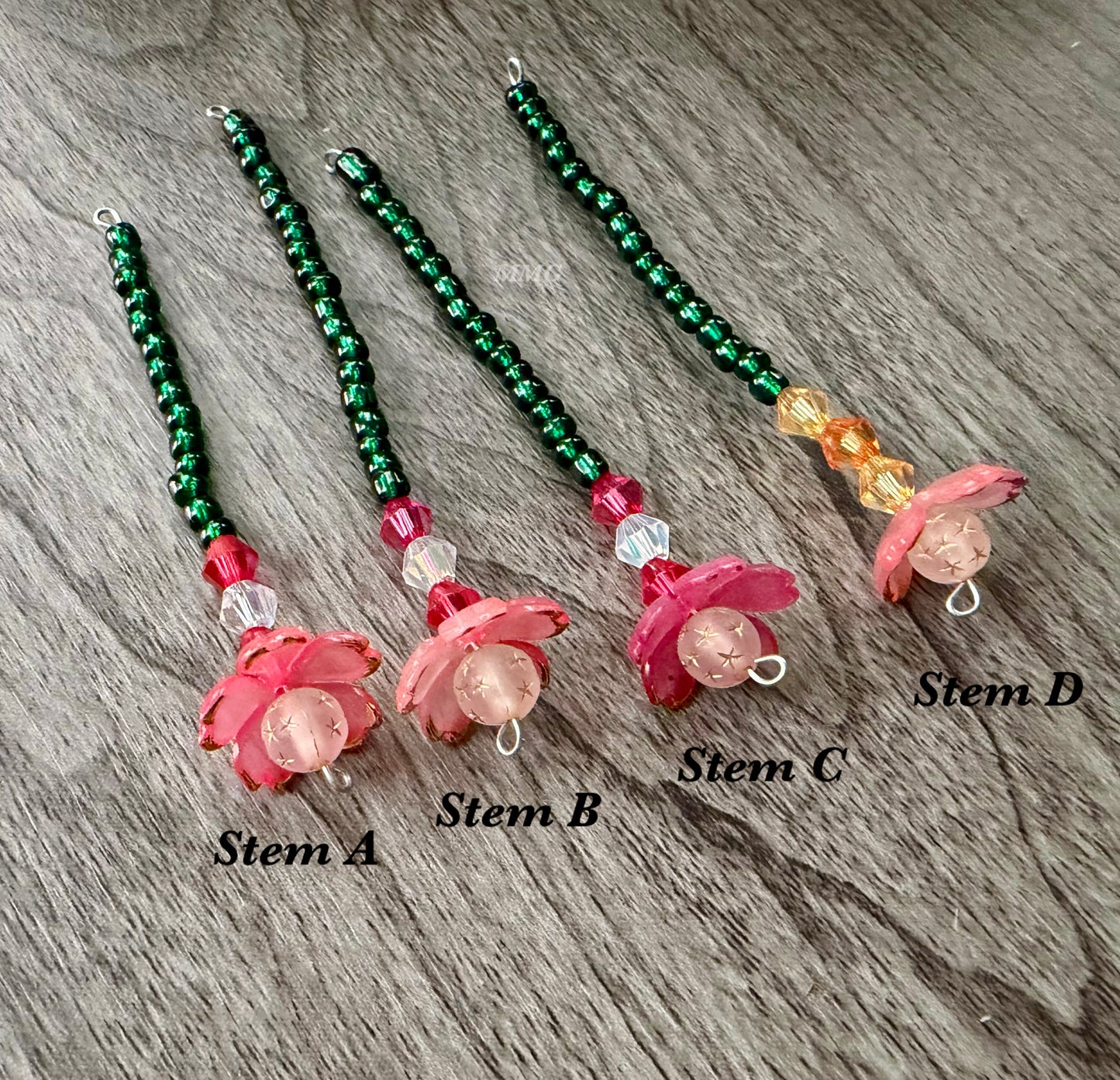 Orange/Red Space Blossom Beaded Flowers