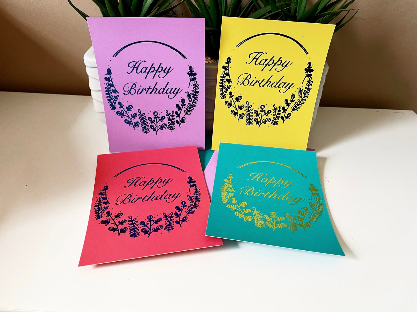 Floral Happy Birthday Card Packs