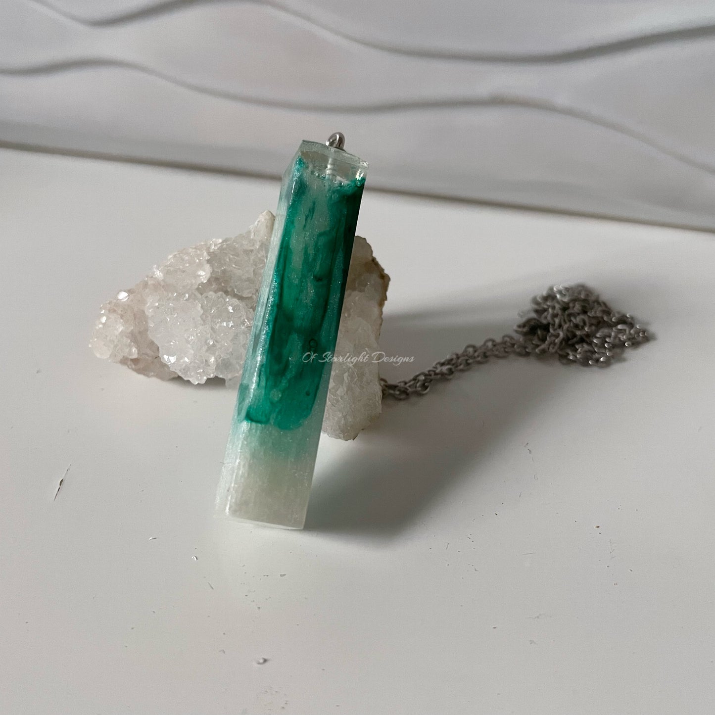 Teal Resin Necklace